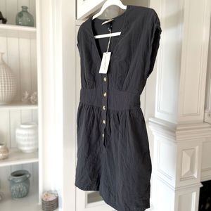 UNIVERSAL THREAD Faded Black/Charcoal Button Up Romper W/ Pockets Size XS